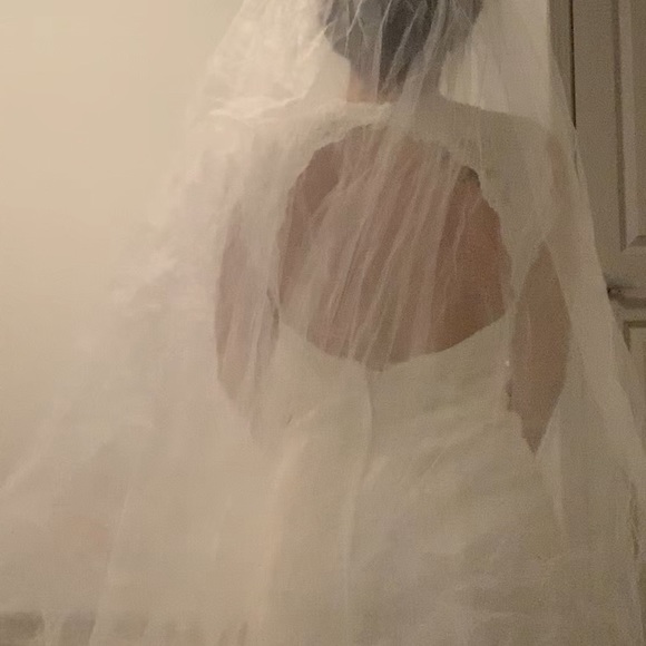 Long Lace Cathedral VERA WANG VEIL for SALE main image 4